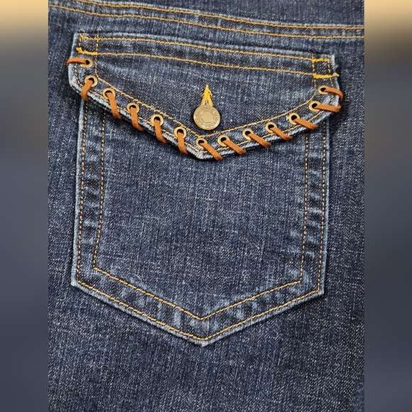 NWT Jones New York Premium Stretch Denim Flare Jeans Size-12 Hippie Retro 70's - Picture 2 of 15